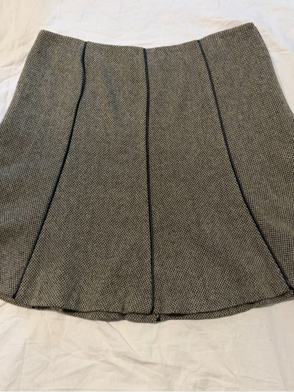 Ralph Lauren Gray and Black A-Line Panel Skirt